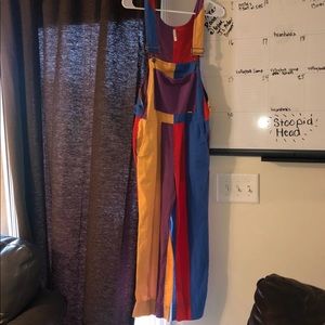 UO Willie Linen Colorblock Overall